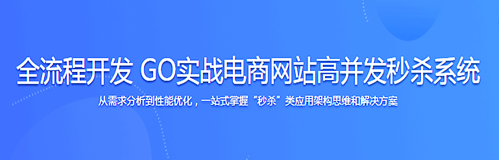 全流程开发 GO实战电商网站高并发秒杀系统 - 干货网-干货网