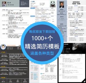 【购买即得】1000+套精选简历模板