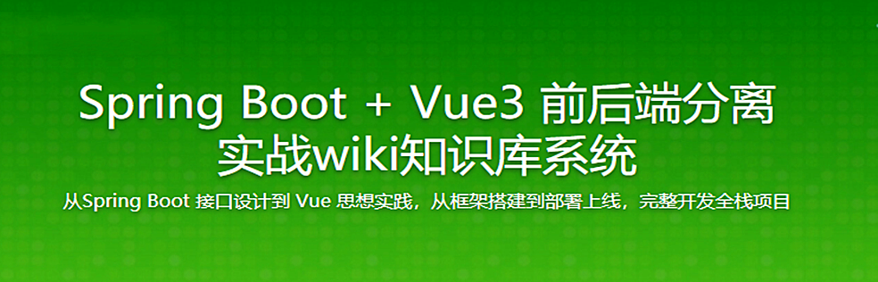Spring Boot + Vue3 前后端分离 实战wiki知识库系统 - 干货网-干货网