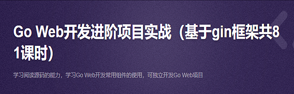 Go Web开发进阶项目实战（基于gin框架共81课时） - 干货网-干货网
