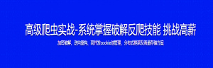 高级爬虫实战-系统掌握破解反爬技能 挑战高薪 - 干货网-干货网