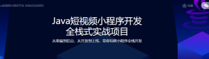 Java短视频小程序开发 全栈式实战项目【2021最新升级版】-干货网