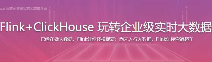Flink+ClickHouse 玩转企业级实时大数据开发[完结] - 干货网-干货网