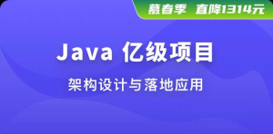 体系课-Java亿级项目架构设计与落地应用-干货网